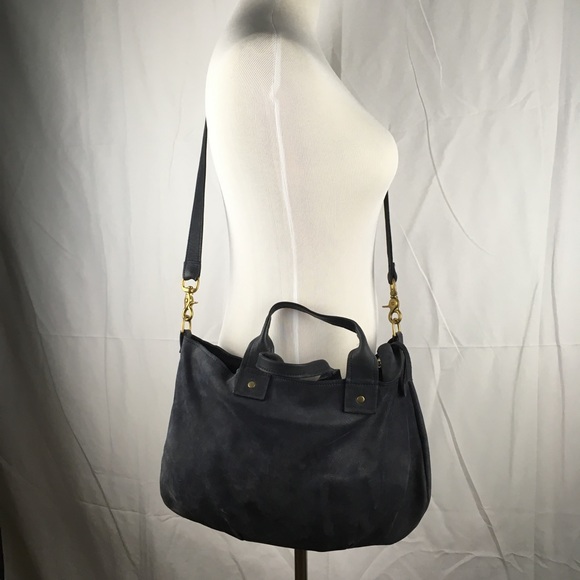 Clare V Handbags - Clare Vivier Crossbody Messenger Bag Blue Leather